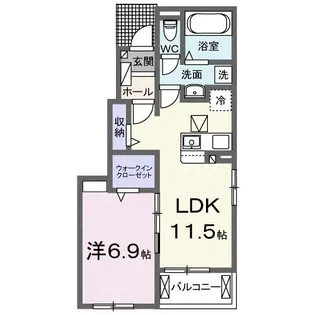 茨城県ひたちなか市大字足崎【アパート】の間取り
