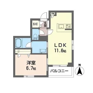 フェリース【2階】の間取り