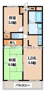 アフロディ布市【6階】の間取り