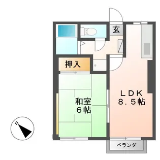 コスモハイツ美鈴【2階】の間取り