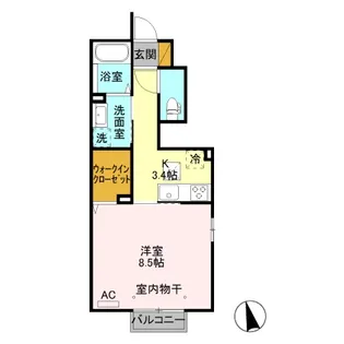 新潟県長岡市川崎5【アパート】の間取り
