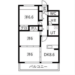 アネックス華アクア【4階】の間取り
