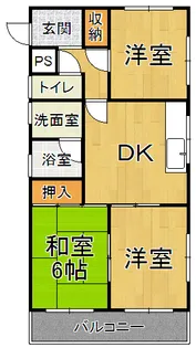 スカイハイツ【2階】の間取り