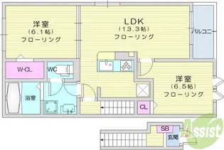 カルムアンジュ【2階】の間取り
