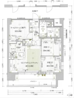 プレサンスロジェ岡山駅元町【15階】の間取り