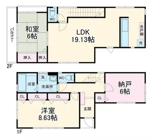神奈川県横浜市保土ヶ谷区桜ケ丘1【一戸建】の間取り