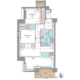 LUXENA+PAWS藤沢【3階】の間取り