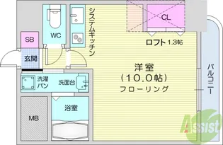 榴岡レジデンス壱番館【8階】の間取り