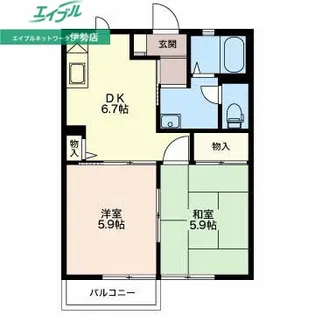 ルクプルカワイ【2階】の間取り