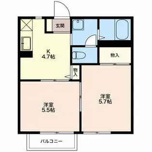 ノーザンライトハイツ B【2階】の間取り