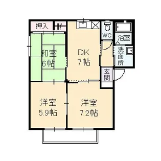 ハピネスサカエ【1階】の間取り