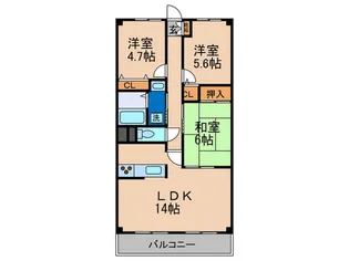 フレーシア布施【1階】の間取り