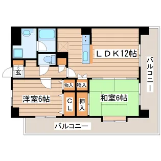 アイーラ渡辺【1階】の間取り