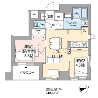 ミュージション下北沢【4階】の間取り
