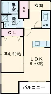 リタリッチ東海学園駅前【1階】の間取り