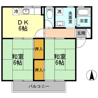 コーポかねとも B棟【1階】の間取り