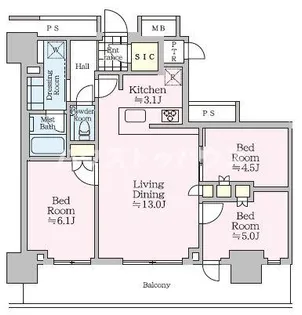 ザ・タワー十条【28階】の間取り