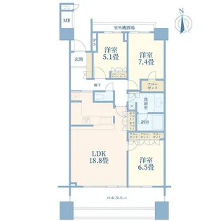 大森プロストシティレジデンス【19階】の間取り