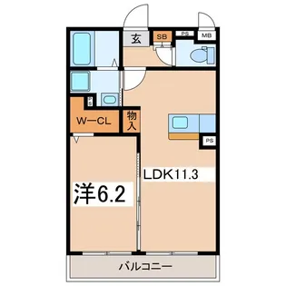 パークサイドメゾン小瀬【3階】の間取り