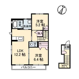 パティオ D棟【2階】の間取り