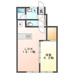 ル・リオンA・B【1階】の間取り