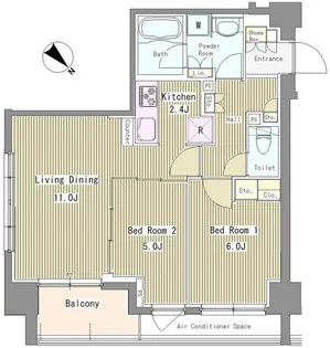 リベルテ月島【3階】の間取り