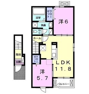 シャン・ノール XX【2階】の間取り