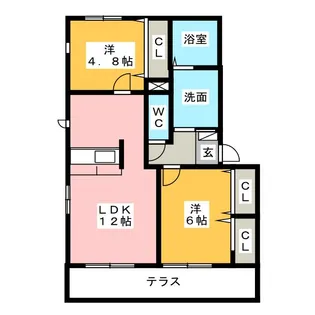 クレールメゾンII【1階】の間取り