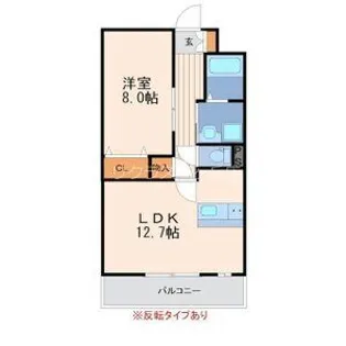 ベリエ京町(旧・NARABU参番館)【3階】の間取り