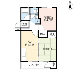 UR虹ヶ丘【1階】の間取り