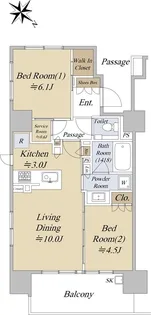 シティハウス巣鴨【11階】の間取り
