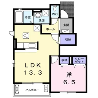 グラドゥアーレB【1階】の間取り