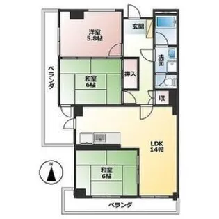 中央タワーズ Riho大垣【8階】の間取り