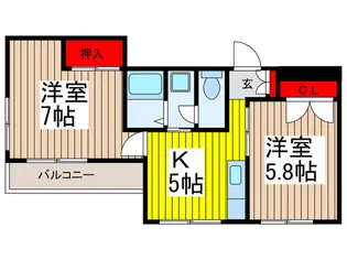 三ツ和マンション【4階】の間取り