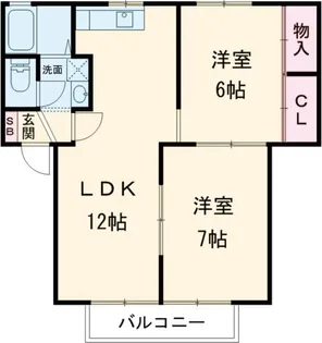 セントリバーヒルズ東千代崎【2階】の間取り