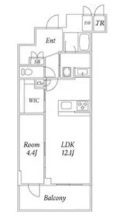 ジオタワー大阪十三【19階】の間取り