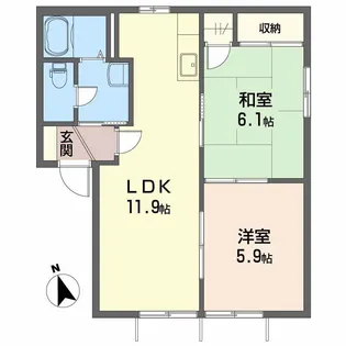 ハウスセレーノ【1階】の間取り
