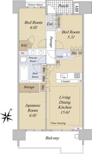 シティハウス柏ステーションコート【8階】の間取り