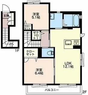 リラフォートB【2階】の間取り