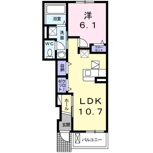 サニーフラット【1階】の間取り