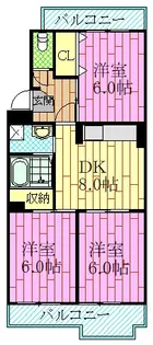 スカイマンション浦安B【3階】の間取り