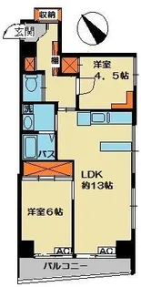 小石川播磨坂ハイツ【1階】の間取り