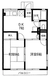 シティハイム ヒカリハイツB【2階】の間取り