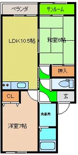 サンライズ原【2階】の間取り
