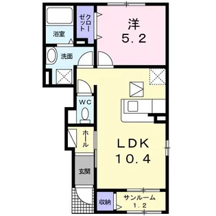 フルール八ヶ倉B【1階】の間取り