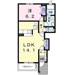 コウヒロハイムC【1階】の間取り