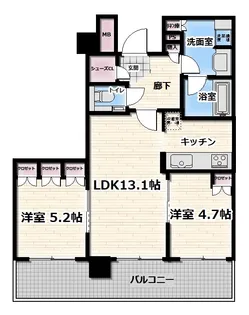 ブランズタワー梅田North【27階】の間取り