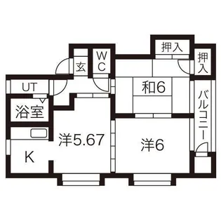 タウンハウスヨシダF1【2階】の間取り