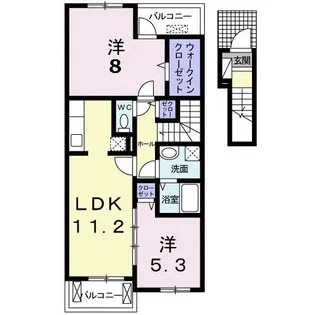 グリシーヌ・ボアA【2階】の間取り