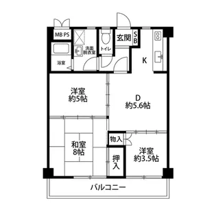 サンライズ久里浜【1階】の間取り